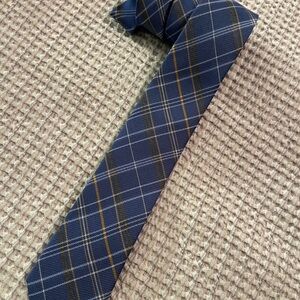 Classic Blue and Yellow Plaid Men's Tie